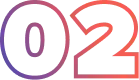 Número dos en un diseño moderno y colorido, representando un paso o sección en SeoConf.