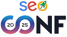 Logo de SeoConf 2025, un evento dedicado a la optimización en motores de búsqueda.