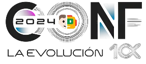Logotipo de SeoConf que representa la evolución digital y la innovación en el ámbito del SEO.
