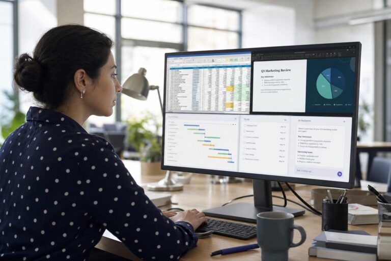 Portada editorial sobre ChatGPT Work como agente de trabajo conectado a archivos, apps y tareas de oficina