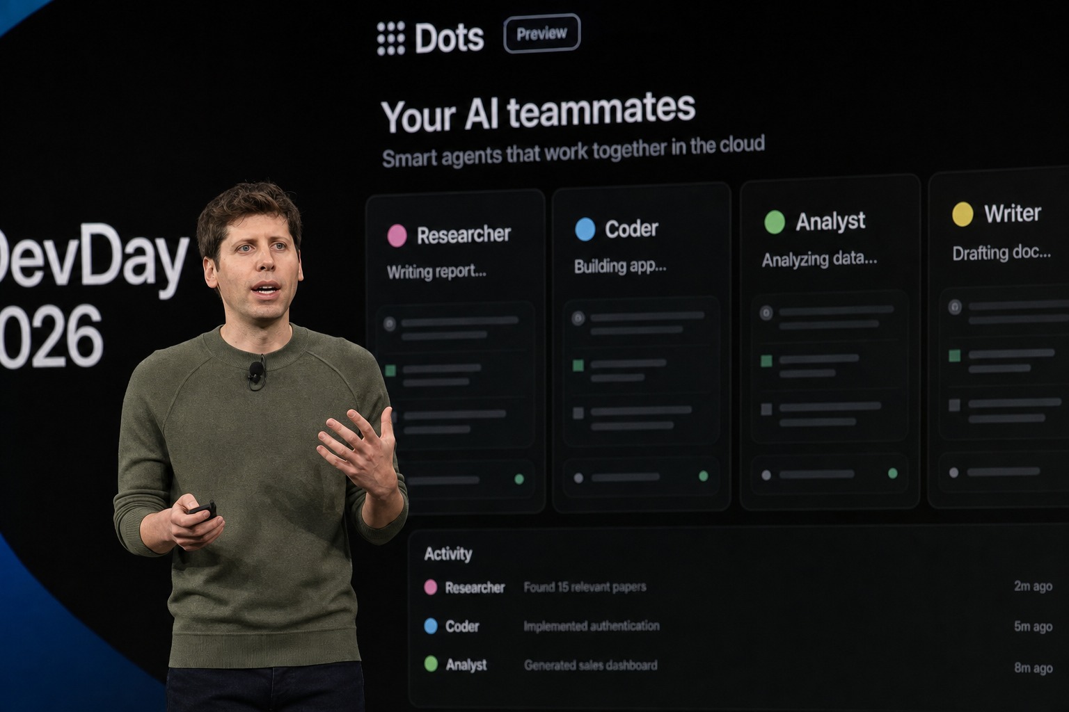 Sam Altman presenta Dots de OpenAI en DevDay 2026